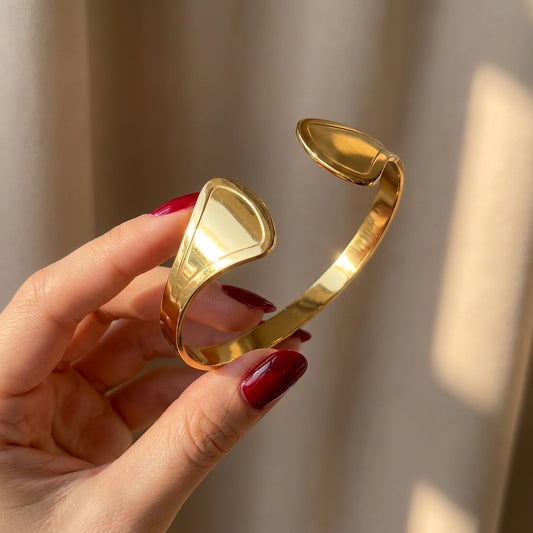 Golden Aura Open Cuff Bracelet