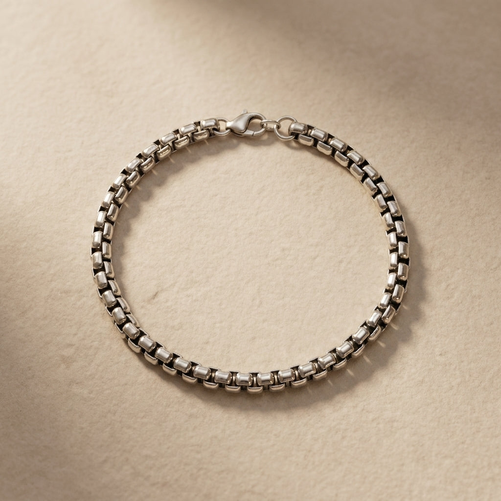 Men’s Silver Grid Chain Bracelet