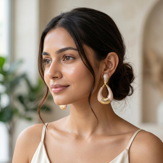 Blush Drop Statement Earrings