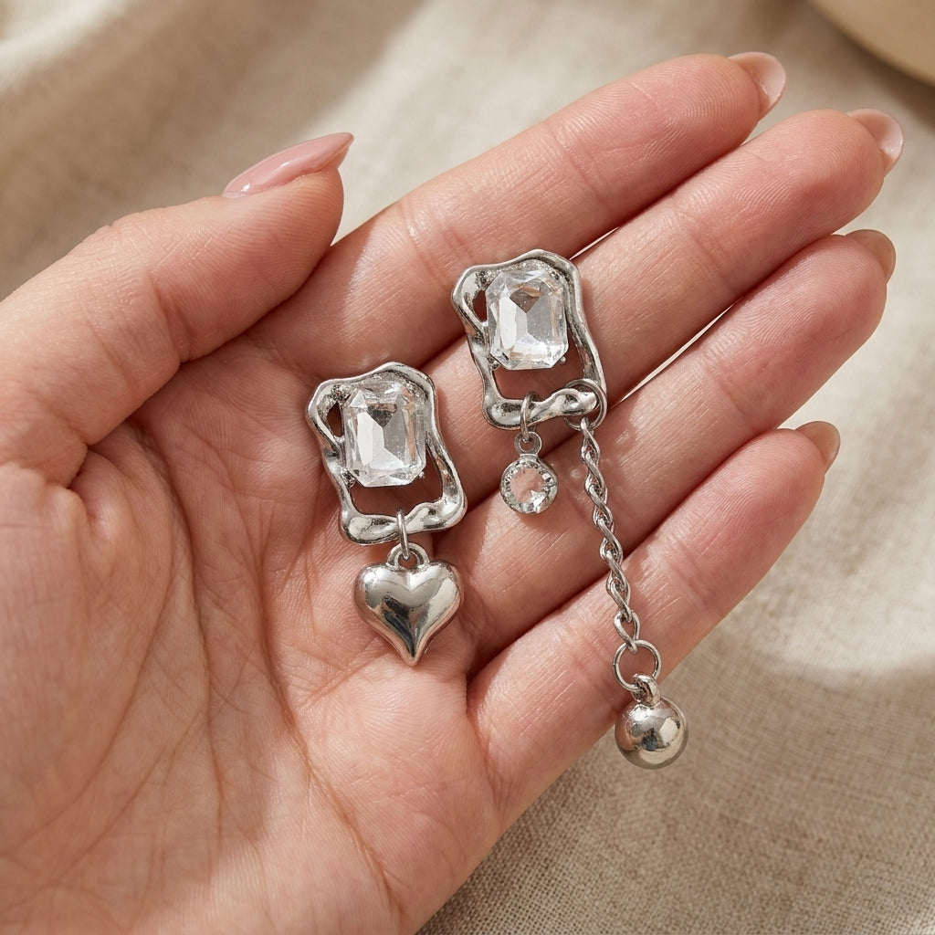 Celeste Charm Asymmetrical Earrings