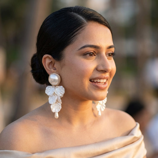 Pearl Petal Cascade Earrings