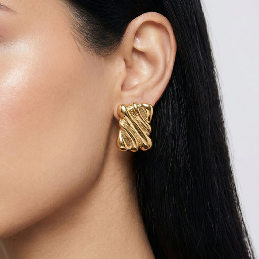 Molten Gold Sculpt Earrings