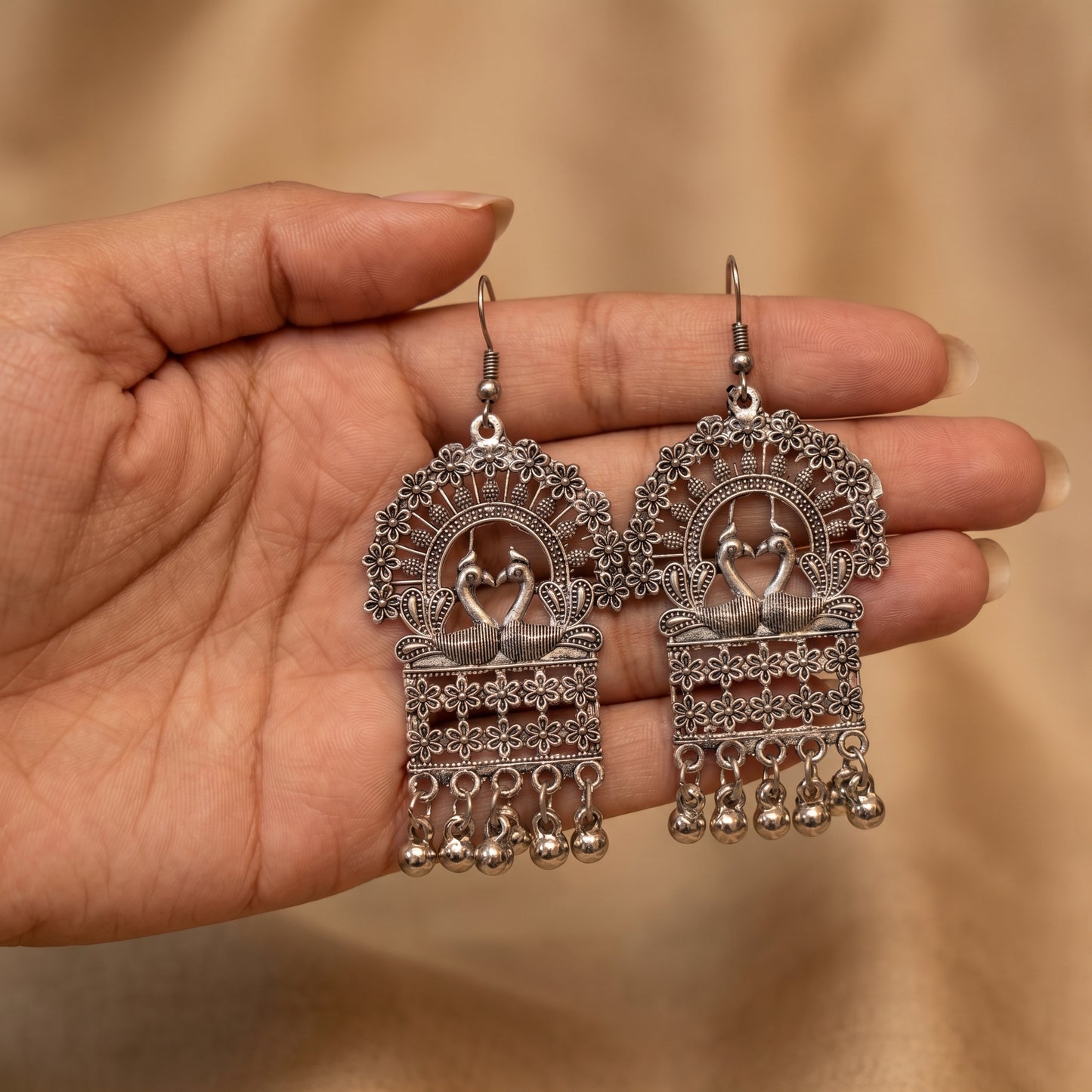 Peacock Jhumka Drops