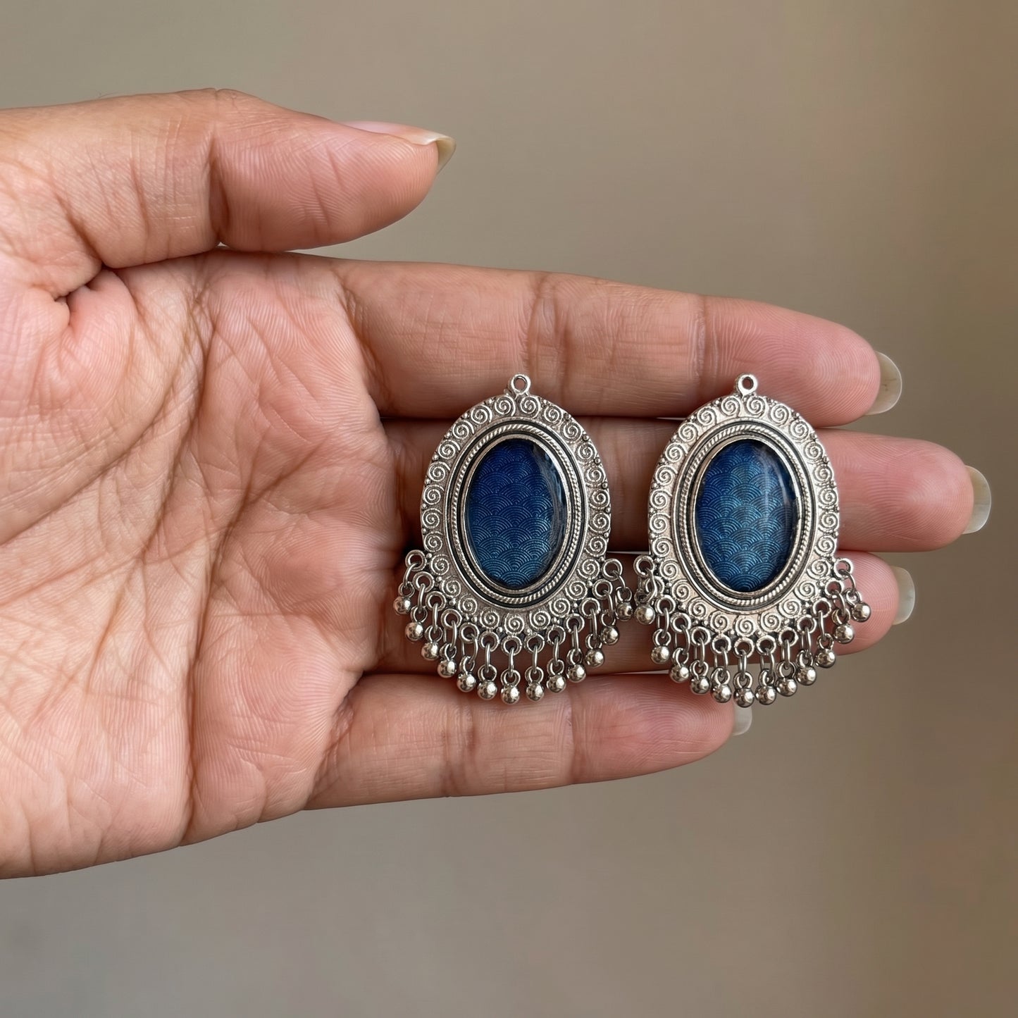 Blue Stone Drop Earrings