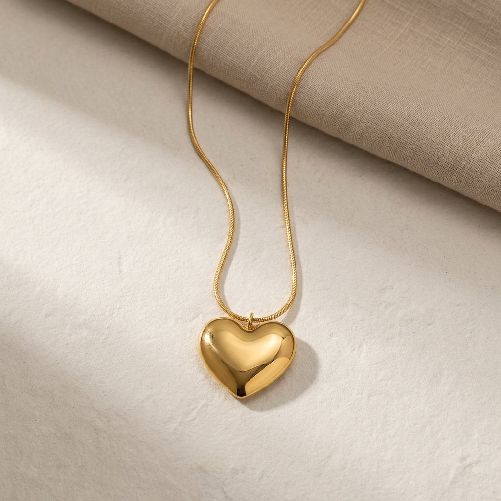 Golden Muse Heart Necklace