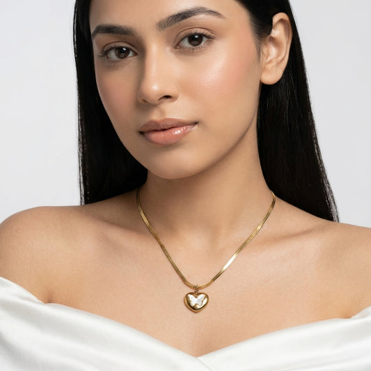 Butterfly Heart Pendant Necklace