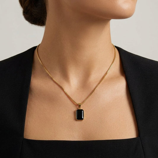 Noir Edge Pendant Necklace