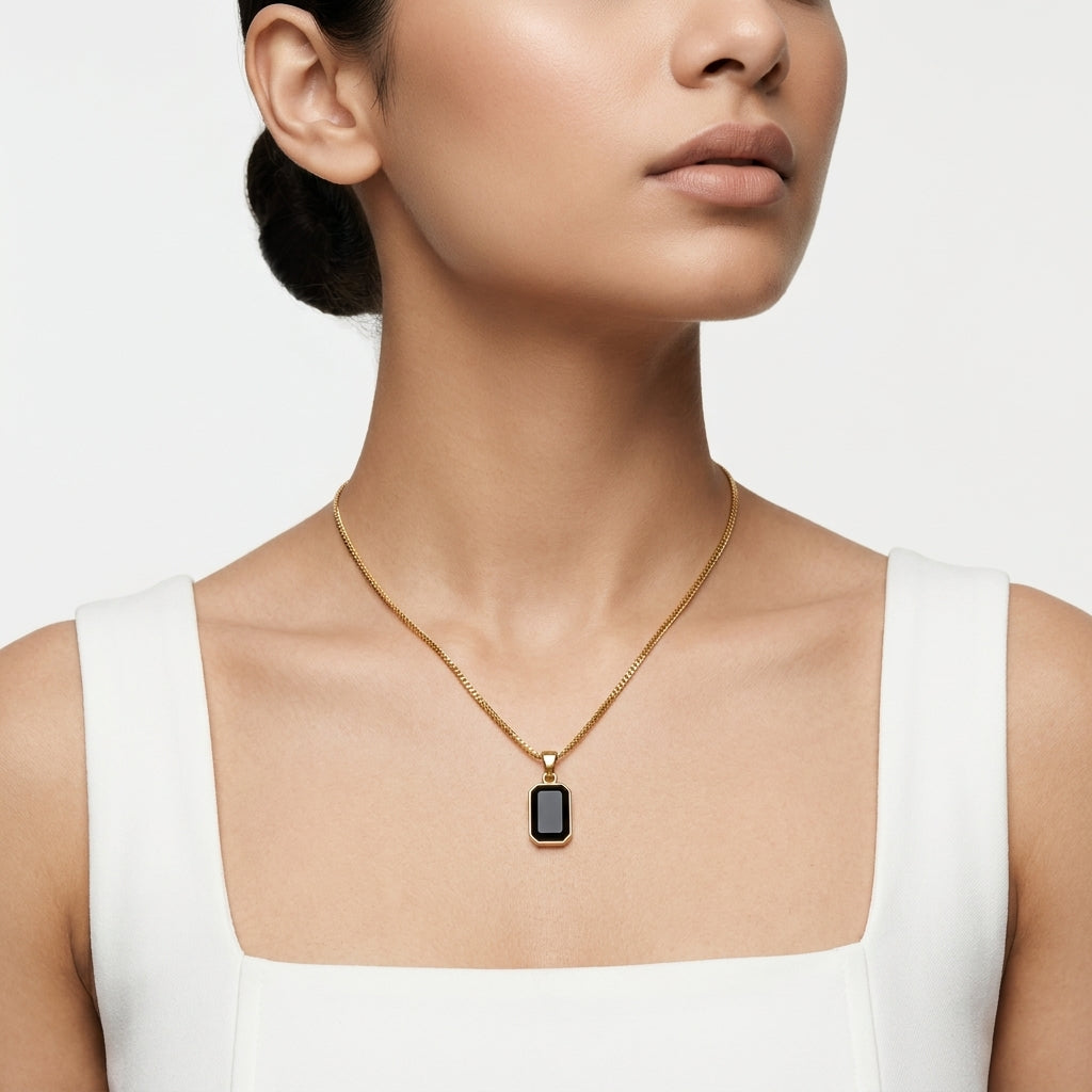 Noir Edge Pendant Necklace
