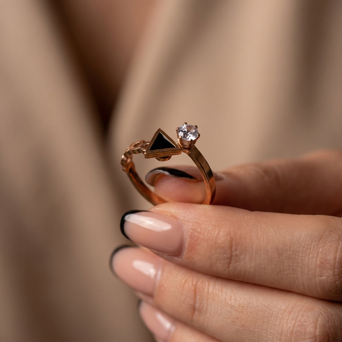 Triangle Charm Ring
