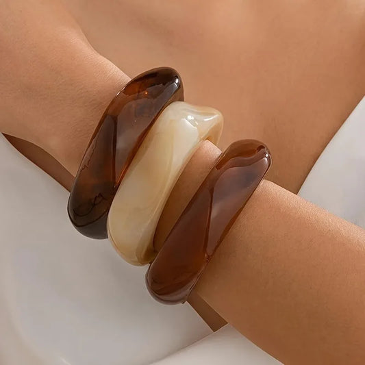 Set of 3 Chunky Resin Bangle