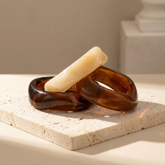 Set of 3 Chunky Resin Bangle