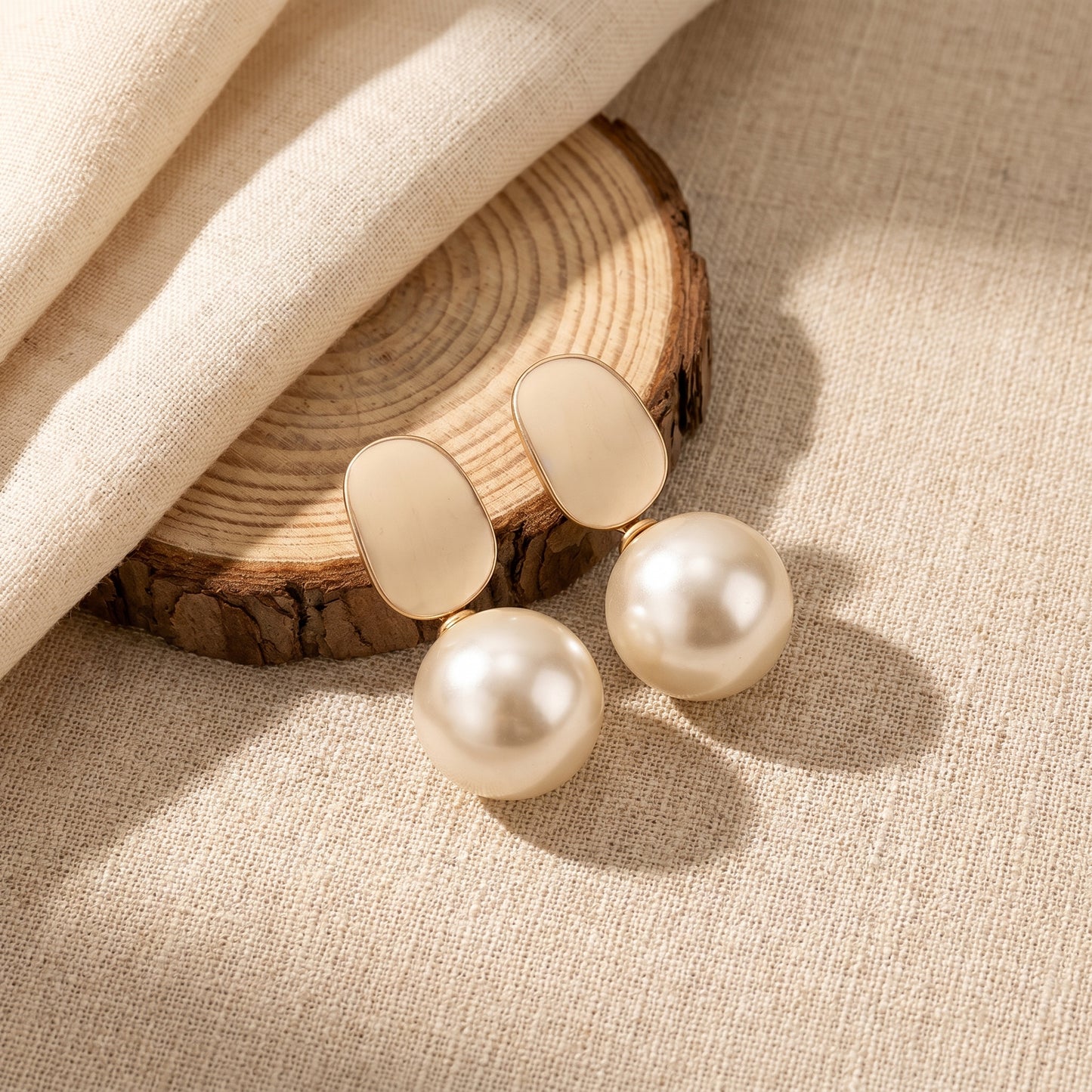 Golden Pearl Drop Earrings