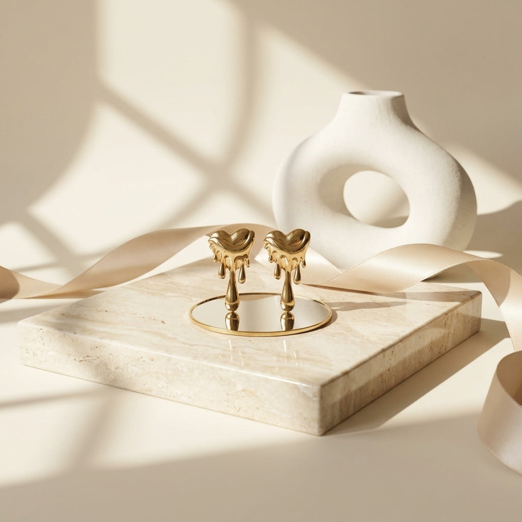 Drip Heart Studs