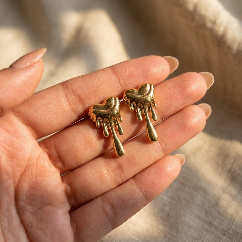 Drip Heart Studs