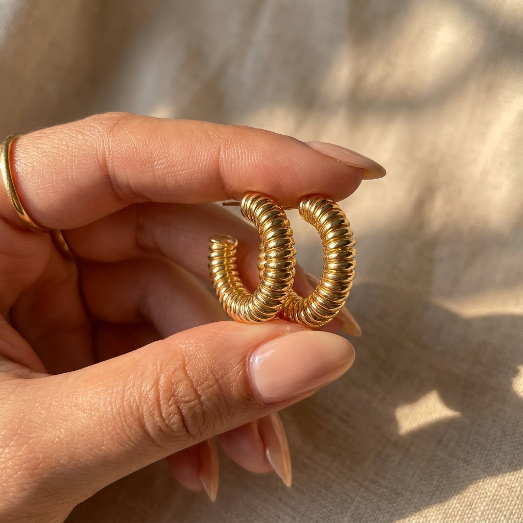 Golden Coil Hoops