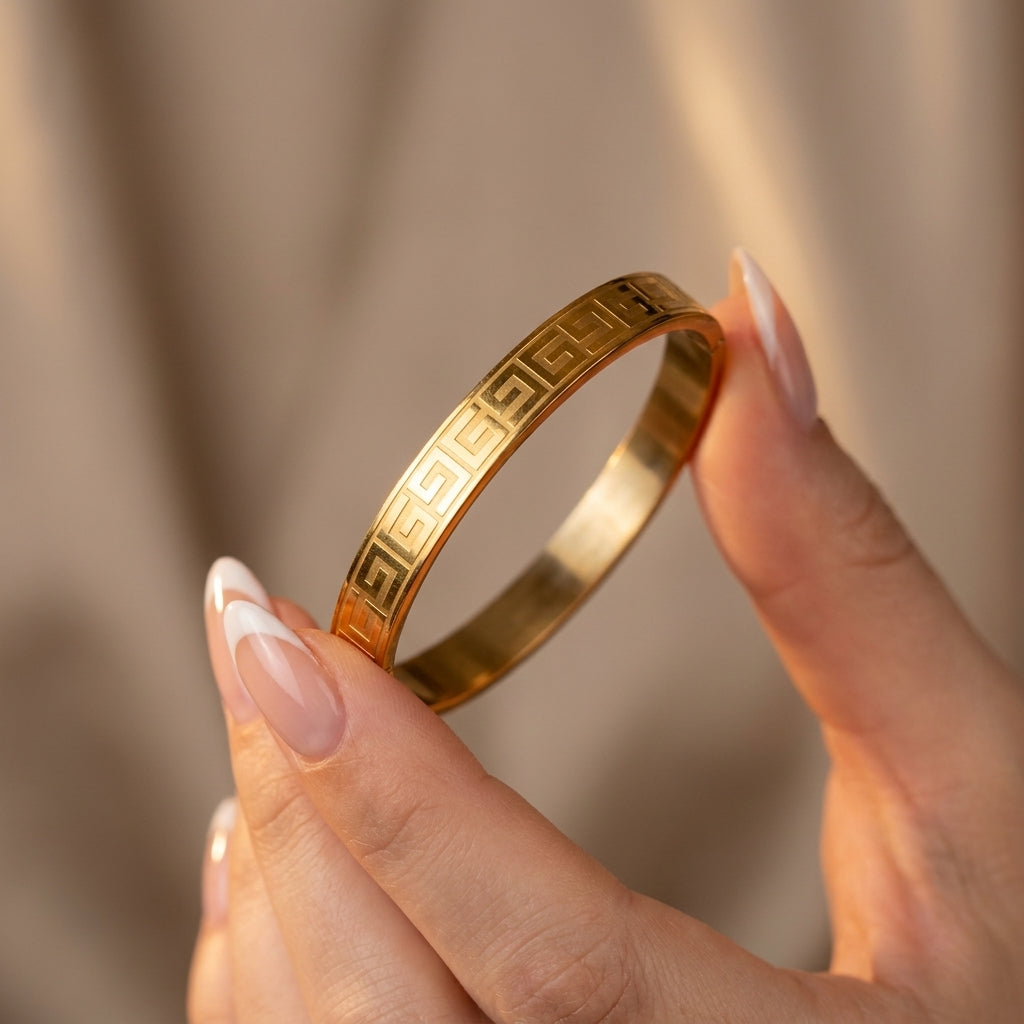Unisex Eterna Greek Pattern Bangle