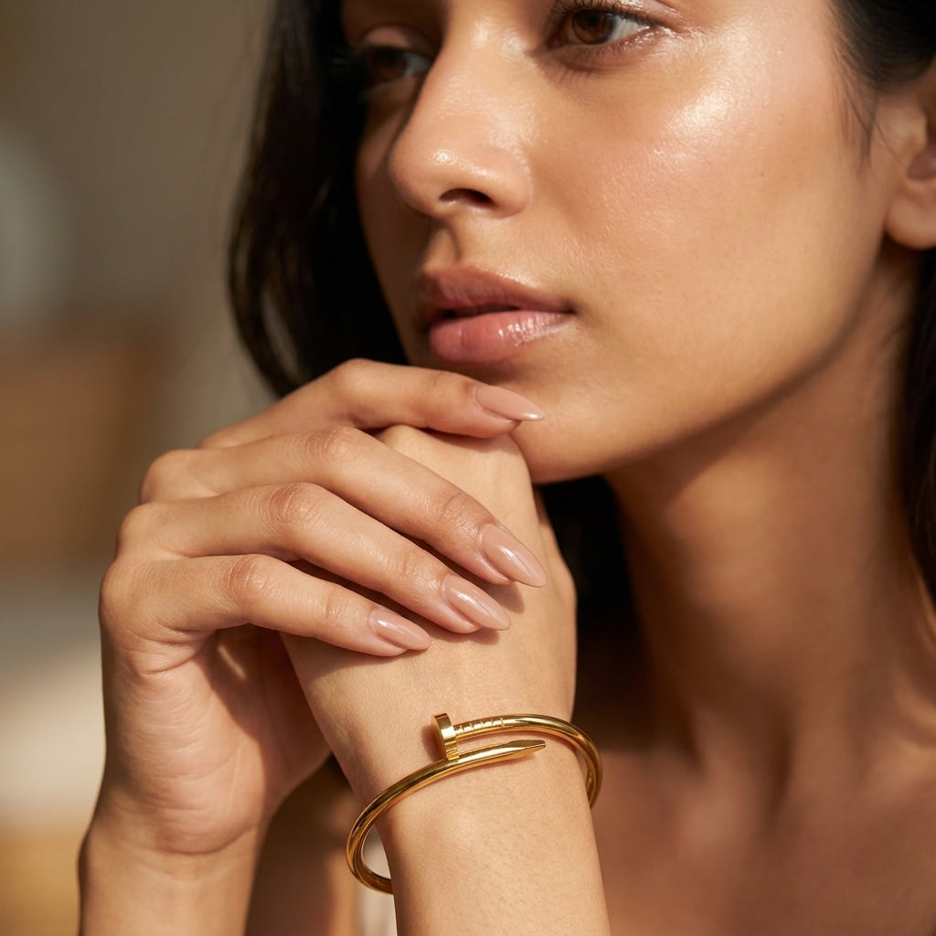 Cartier Golden Nail Cuff Bracelet