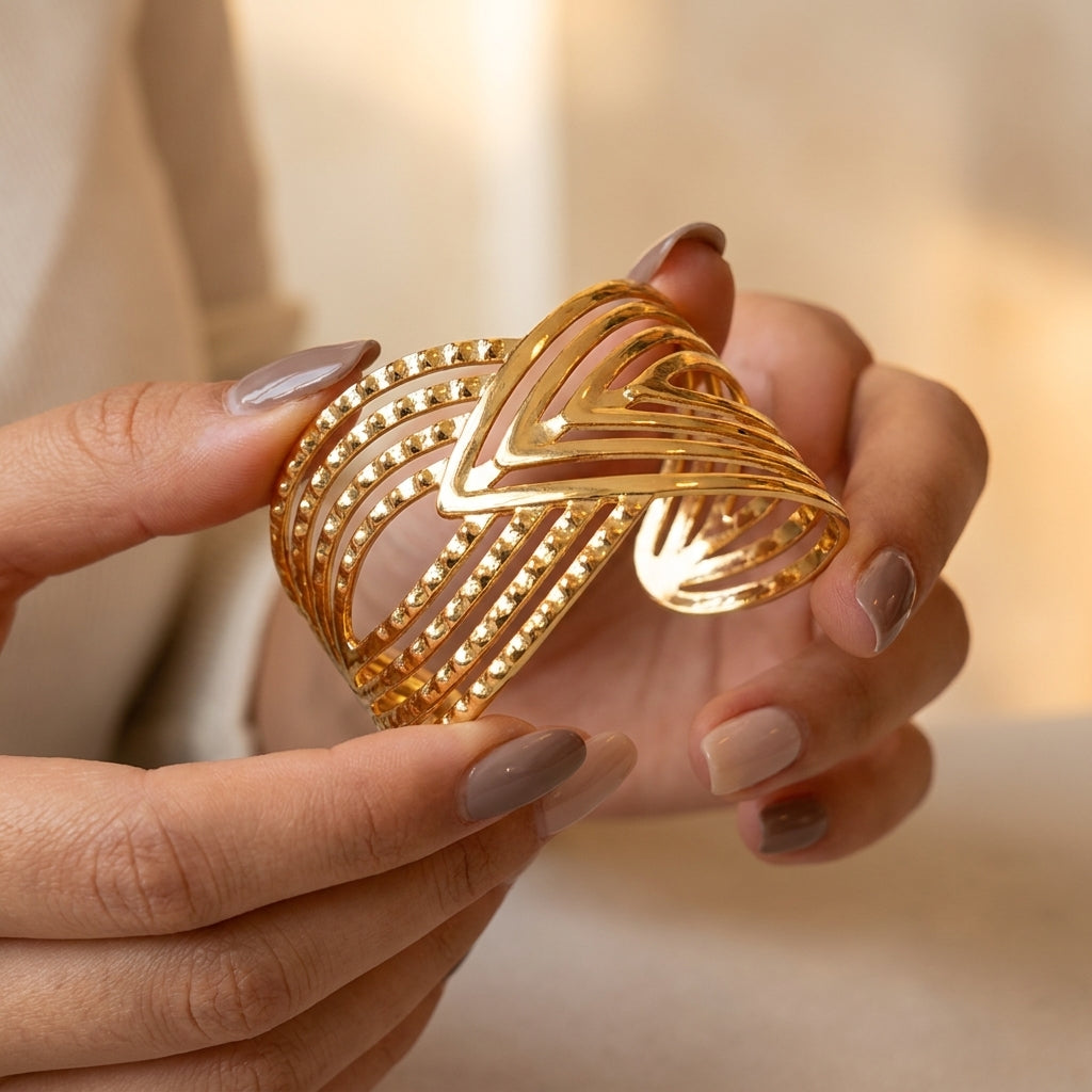 Golden Mirage Cuff Bracelet