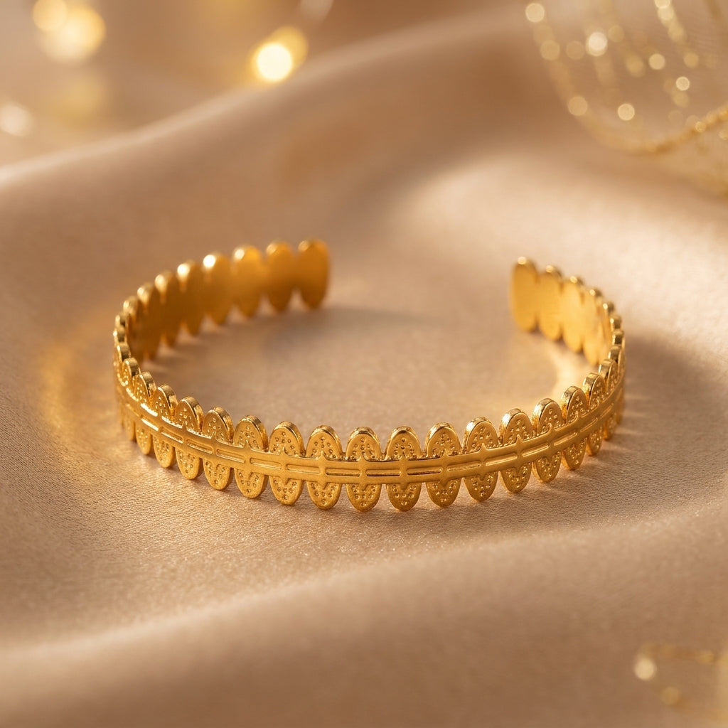 Golden Crown Lace Cuff Bracelet