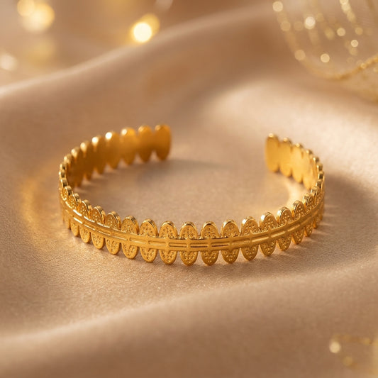 Golden Crown Lace Cuff Bracelet