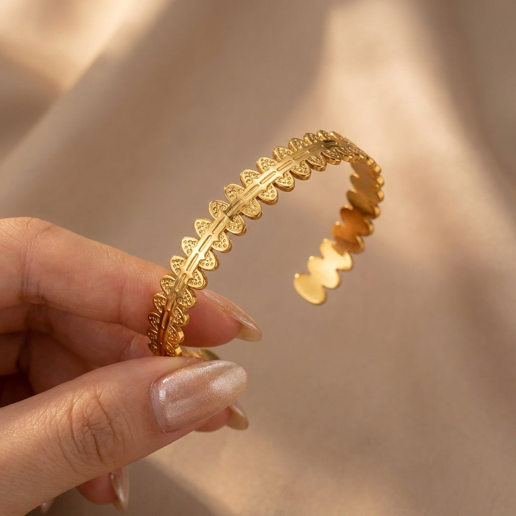 Golden Crown Lace Cuff Bracelet
