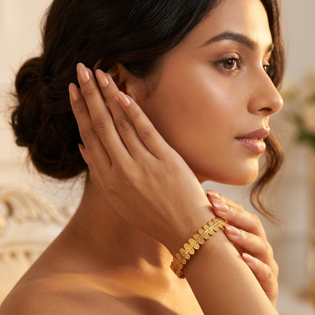 Golden Crown Lace Cuff Bracelet