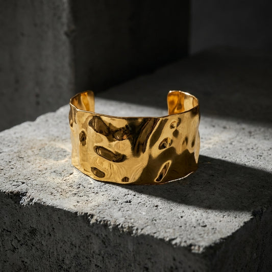 Molten Gold Statement Cuff Bracelet