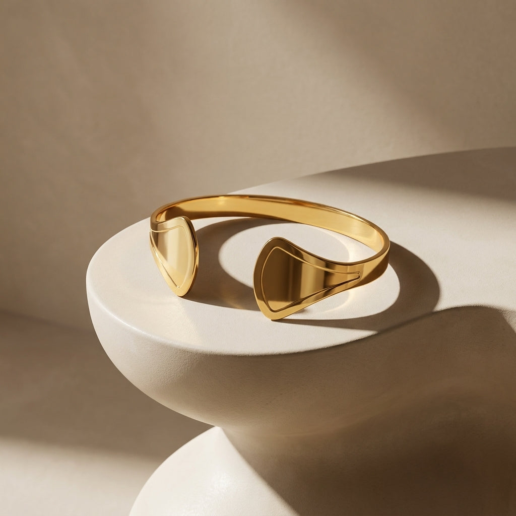 Golden Aura Open Cuff Bracelet