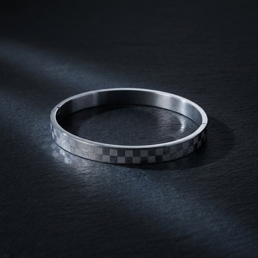 Men’s Silver Checks Kada