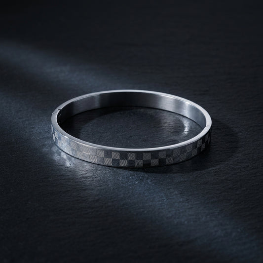 Men’s Silver Checks Kada