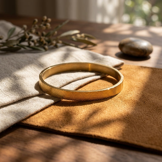 Men’s Waveform Gold Kada