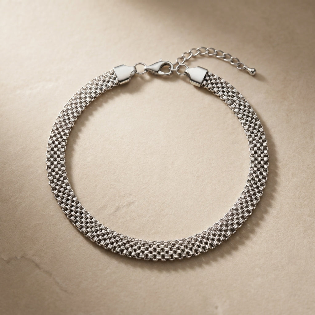 Men’s Silver Weave Chain Bracelet