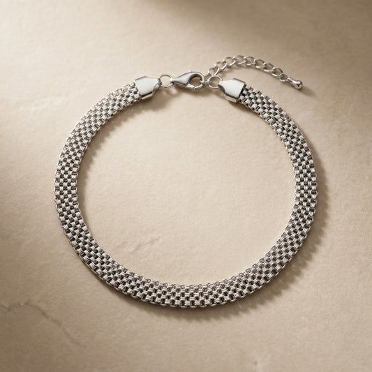 Men’s Silver Weave Chain Bracelet