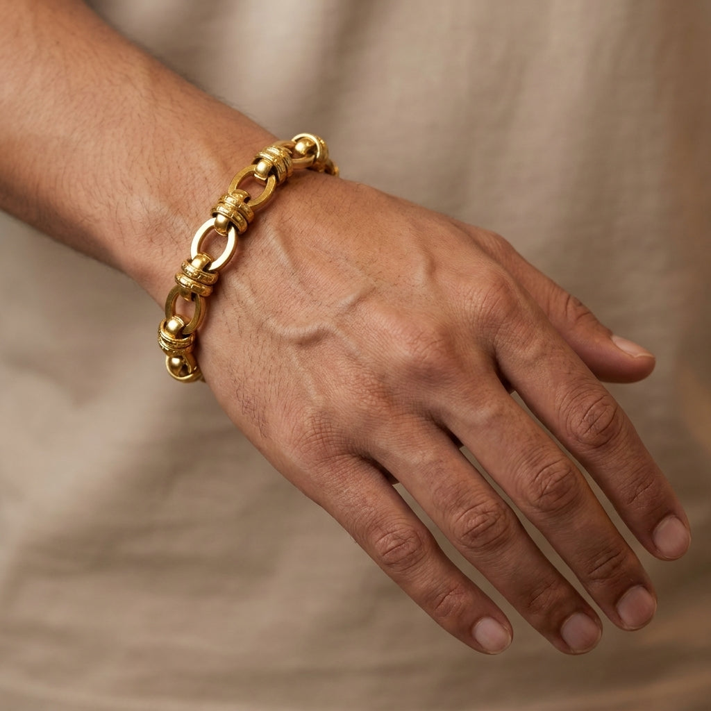 Men’s Golden Orbit Link Bracelet
