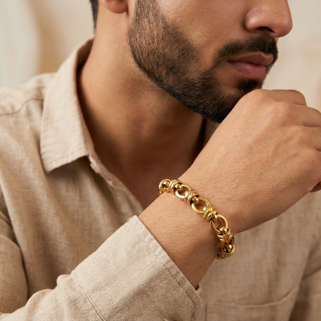 Men’s Golden Orbit Link Bracelet