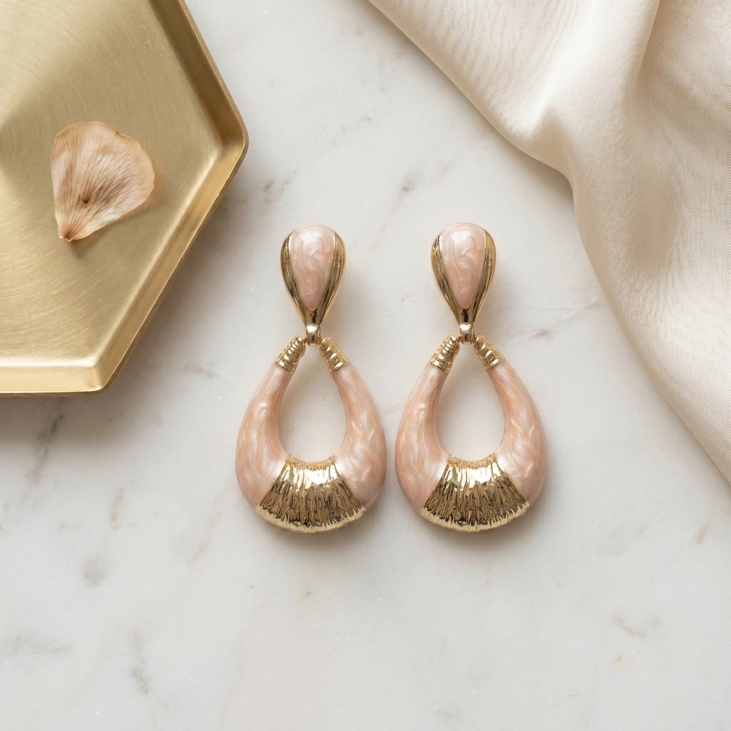 Blush Drop Statement Earrings