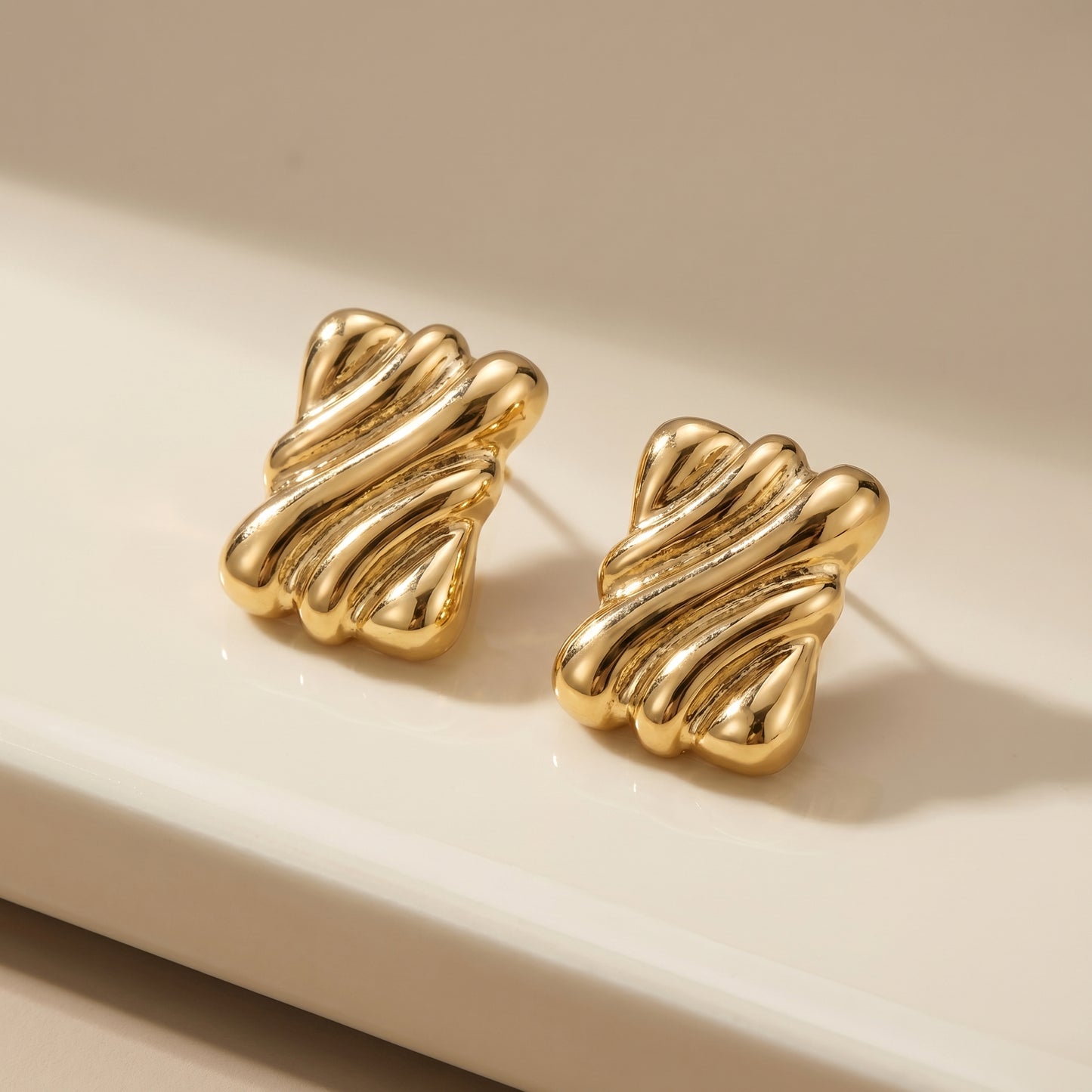 Molten Gold Sculpt Earrings