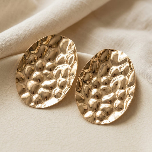 Pebble Gold Statement Earrings