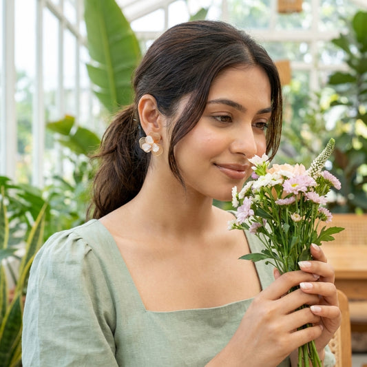 Camellia Bloom Stud Earrings