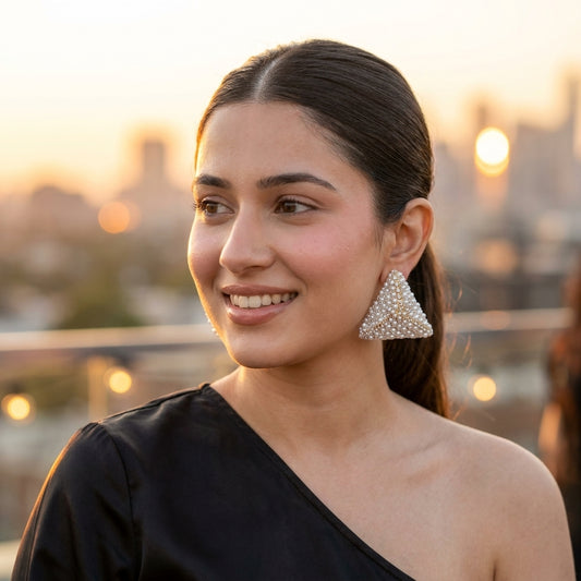 Pearl Pyramid Studs