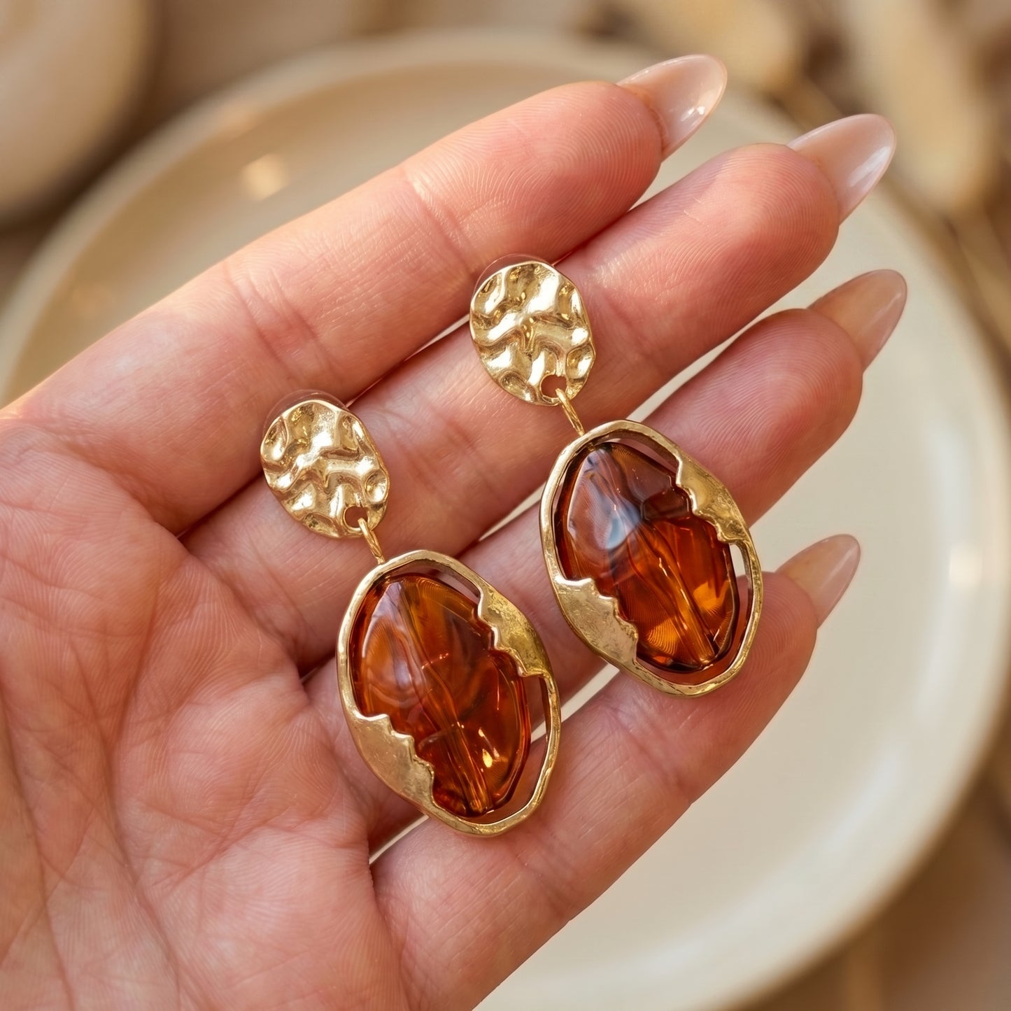 Amber Luxe Drop Earrings