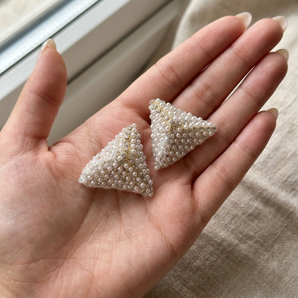 Pearl Pyramid Studs