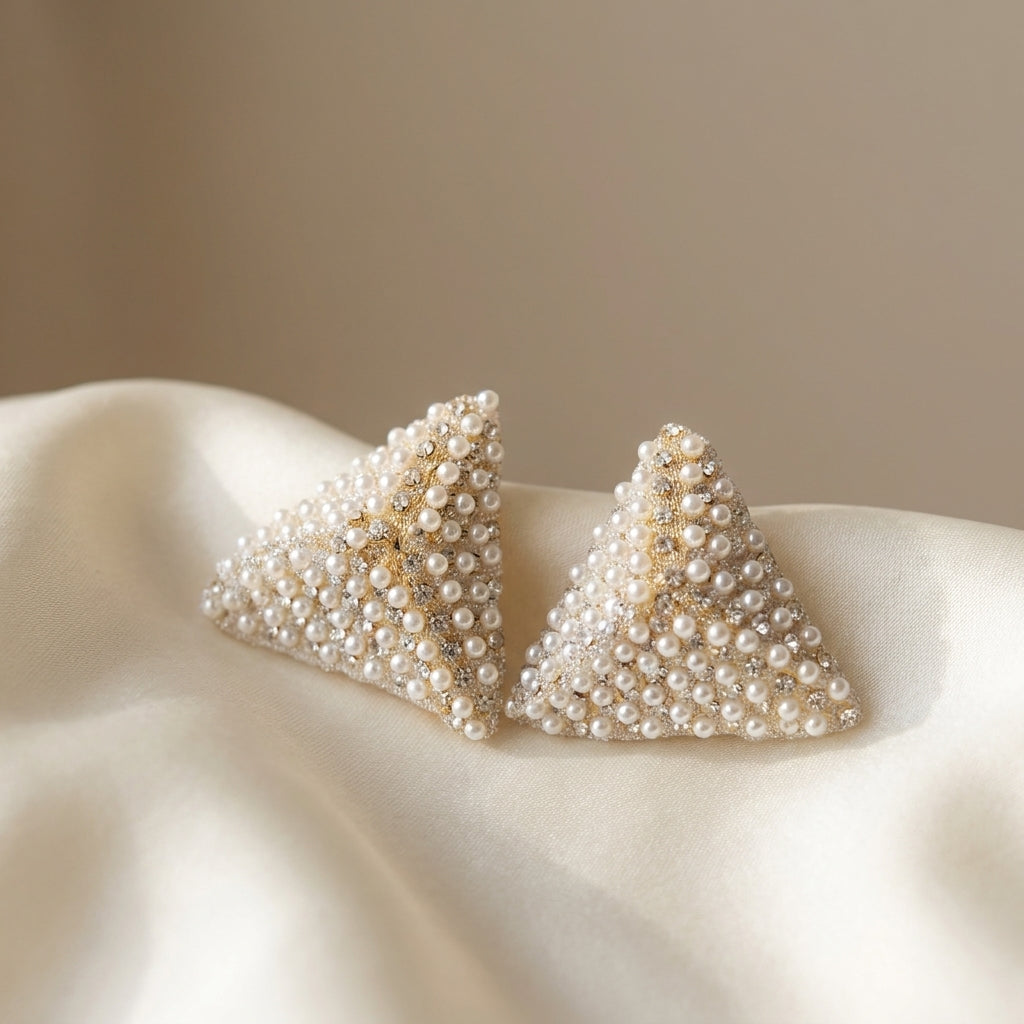 Pearl Pyramid Studs