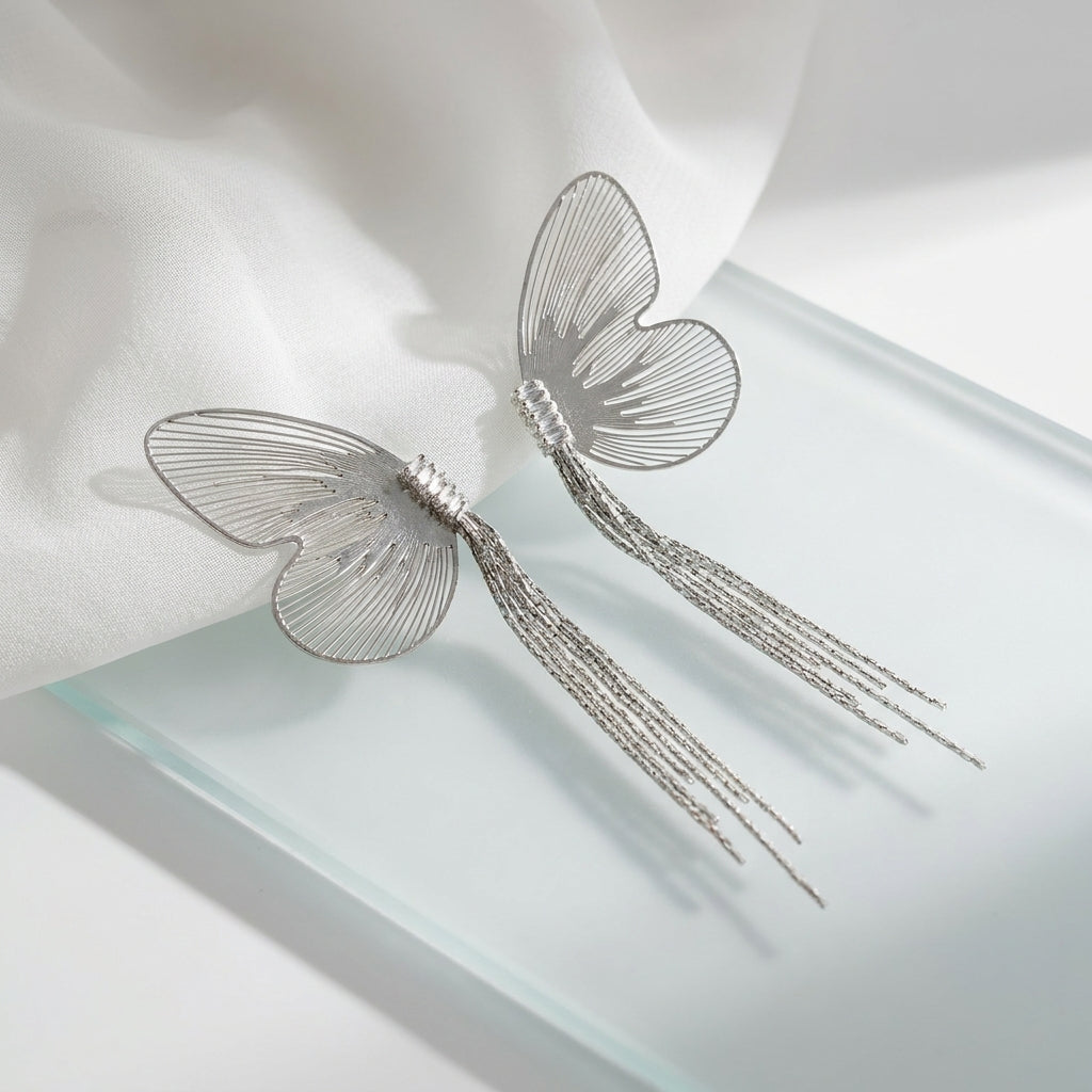 Flutter Tassel Butterfly Earrings