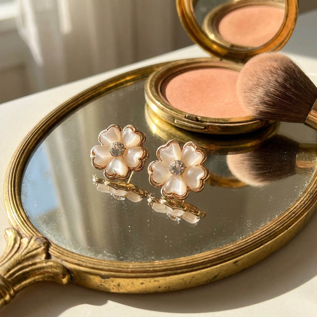 Ivory Blossom Stud Earrings