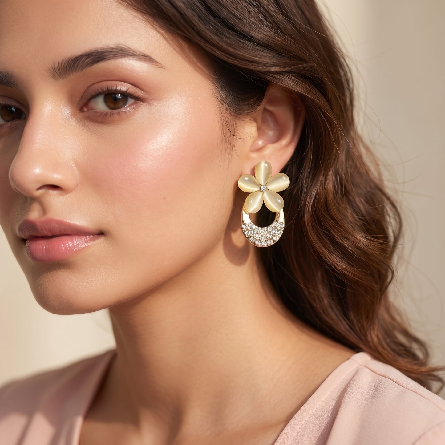 Crystal Bloom Drop Earrings