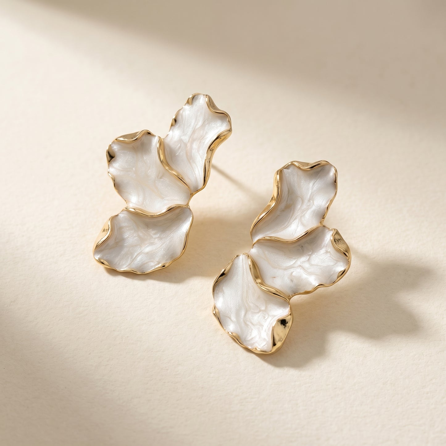 Ivory Petal Sculpt Earrings