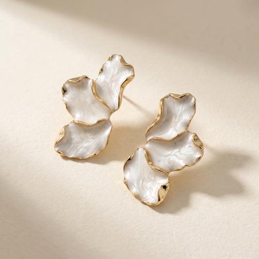 Ivory Petal Sculpt Earrings