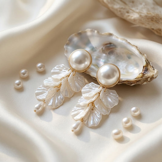 Pearl Petal Cascade Earrings