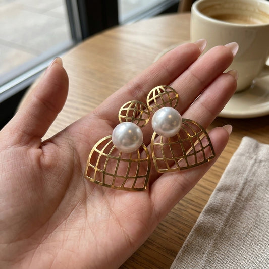 Pearl Mosaic Statement Earrings